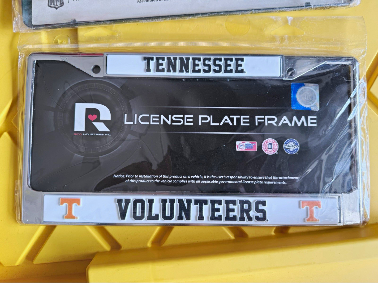 Rico Industries Tennessee Volunteers 2021 NCAA License Plate Frame