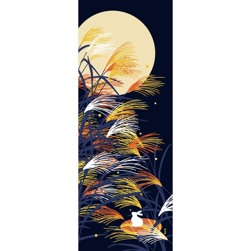 Hamamonyo Illustrated Tenugui (Cotton Towel)  Power of the Moon  made in Japan