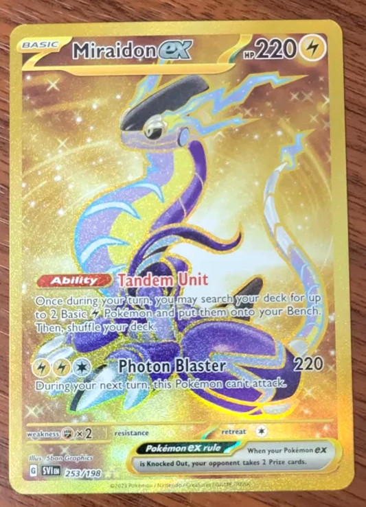 Miraidon ex 253/198 Gold Rare Scarlet & Violet 2023 NM Pokemon TCG