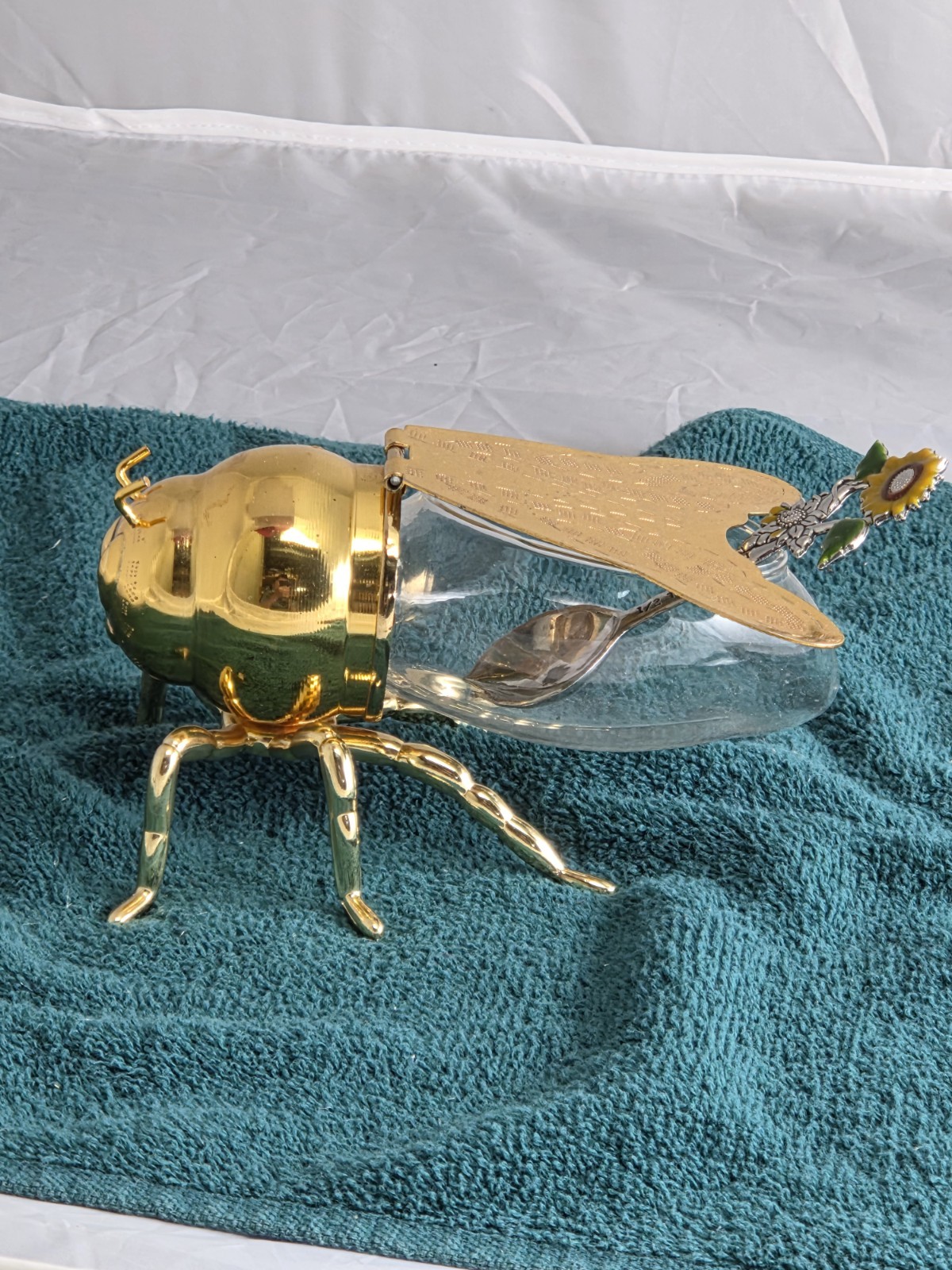 High end Condiment Bee Shaped Glass Honey Pot Blow Glass Bee Figurine Honey Disp High end Condiment Bee Shaped Glass Honey Pot Blow Glass Bee Figurine Honey Disp