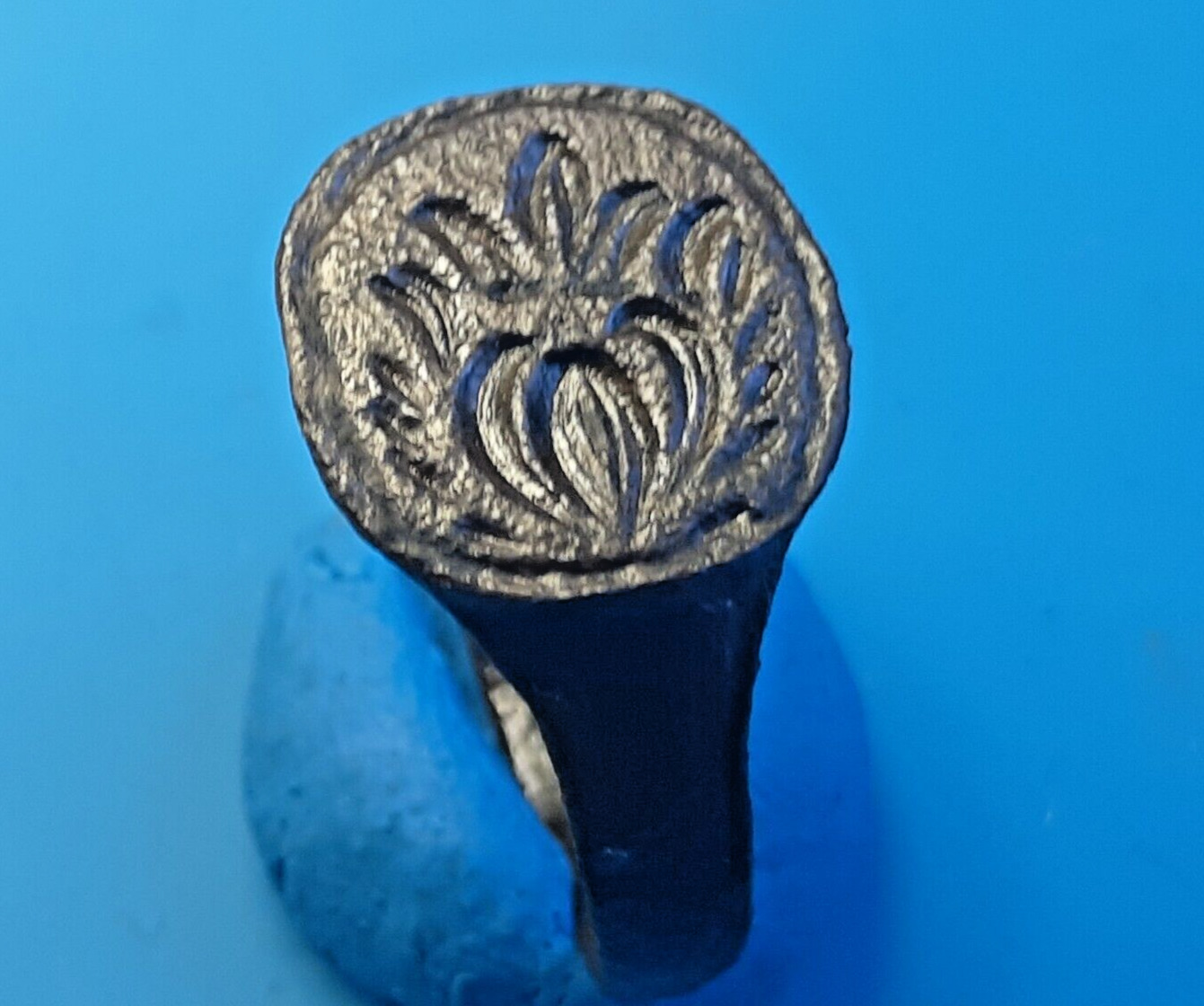 Original medieval ring with patterns.