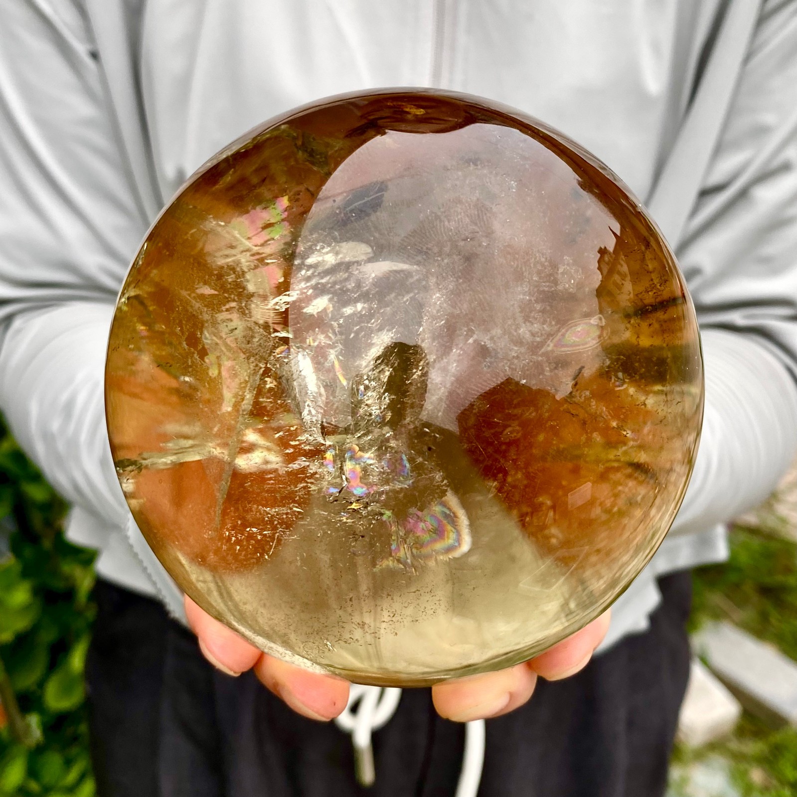 3.92LB Natural Yellow crystal ball Quartz Citrine sphere Mineral healing