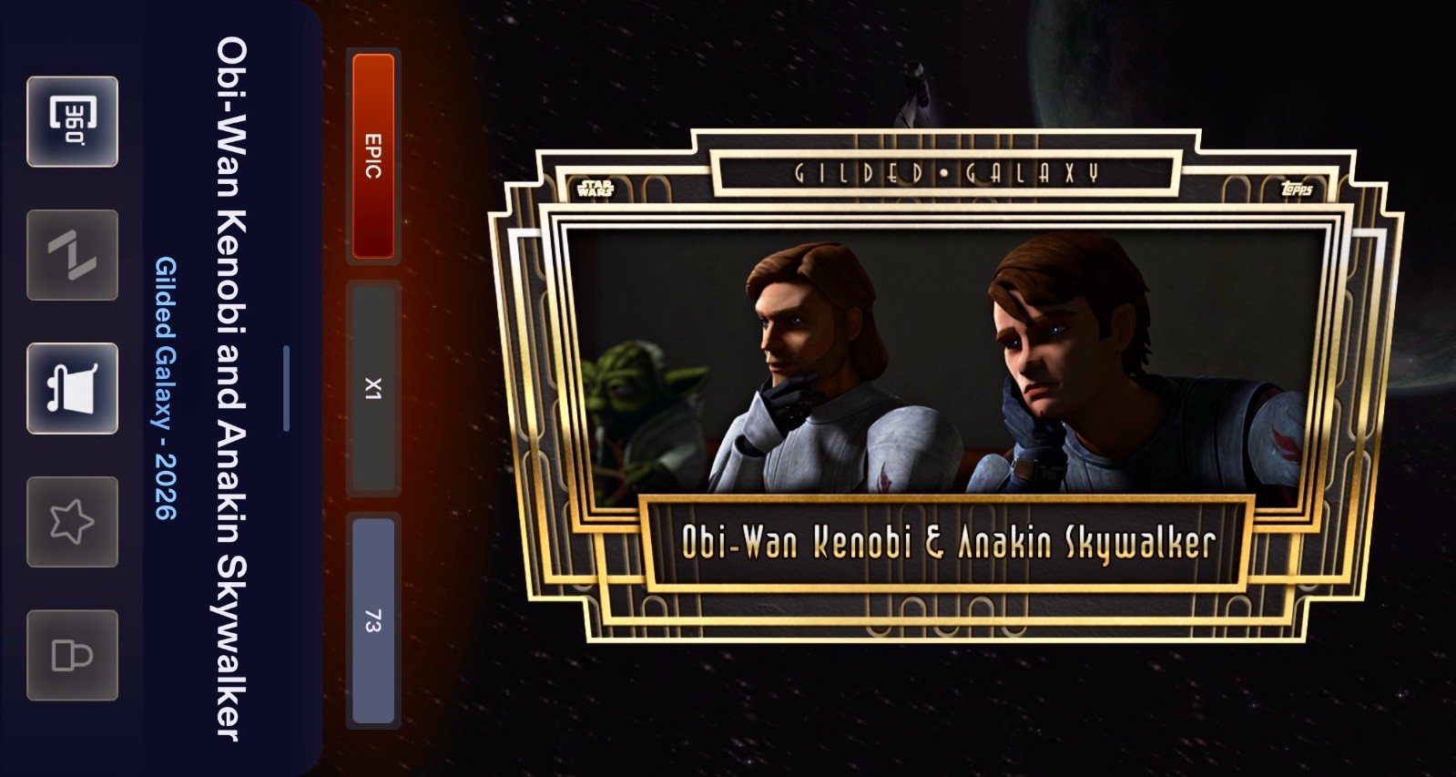 EPIC GILDED GALAXY S3 WEEK 8 OBI-WAN KENOBI & ANAKIN TOPPS STAR WARS CARD TRADER