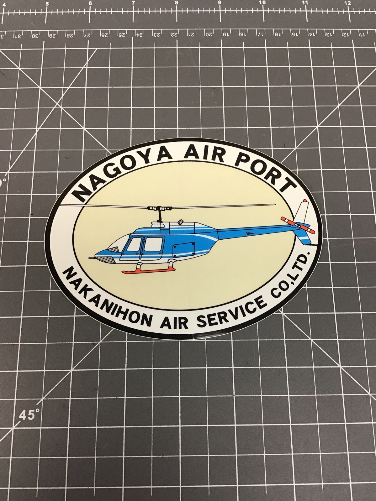 Vintage Nagoya Air Port Nakanihon Air Service Helicopter Decal New JJ-5