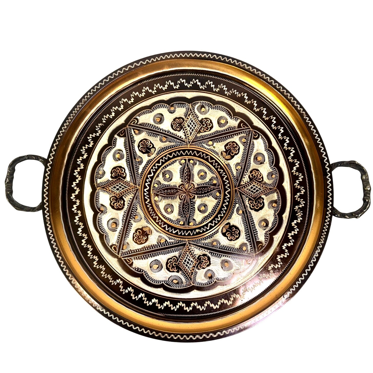 Turkish Vintage Gulnur Artisan Hand Etched Copper Decorative 13\