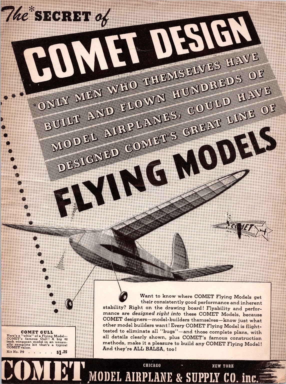 1945 Comet Flying Models Ohlsson & Rice Engine Vintage Magazine Ad