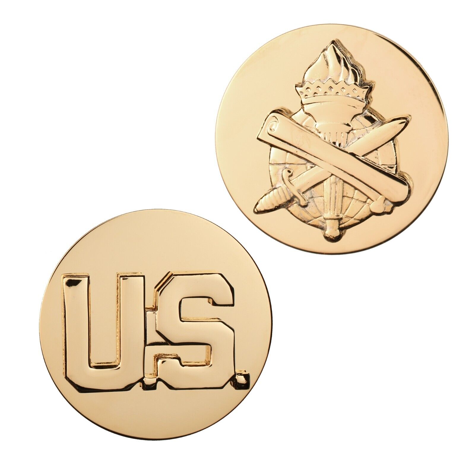 U.S. Army Enlisted Branch Insignia Pin Collar U.S. & Civil Affairs Brite New(pr)