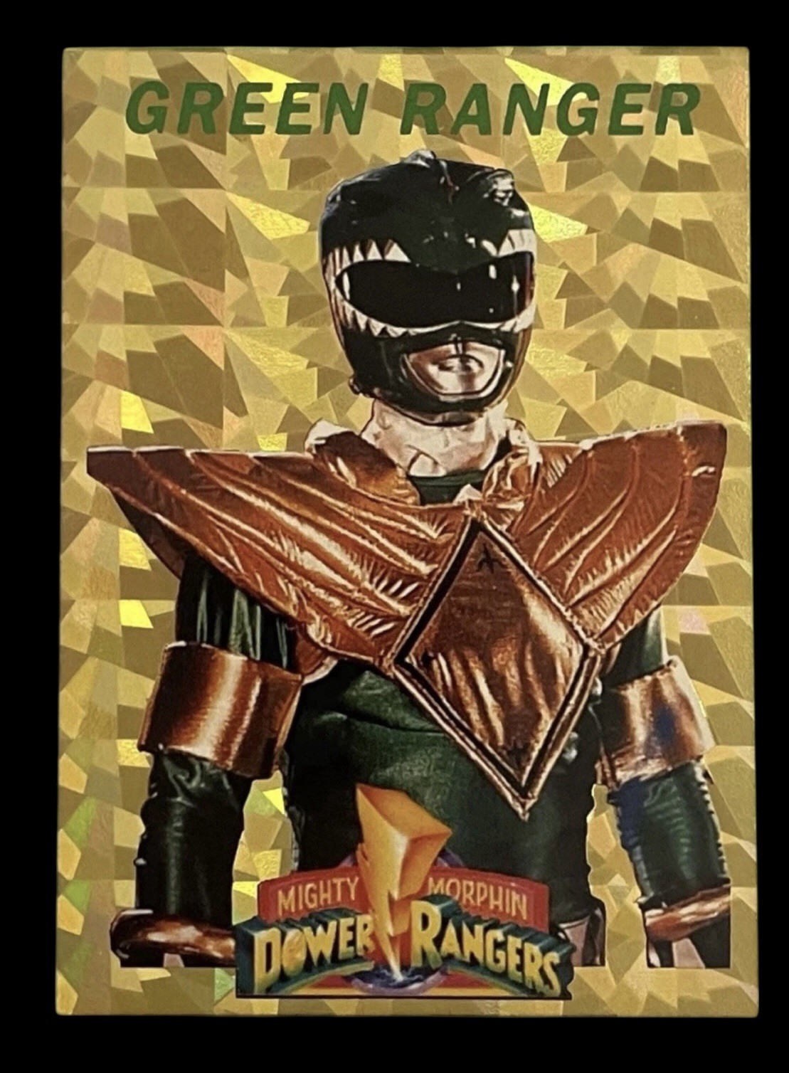 Green Ranger Mighty Morphin Power Rangers Gold Foil Trading Card Rare Insert NM Green Ranger Mighty Morphin Power Rangers Gold Foil Trading Card Rare Insert NM