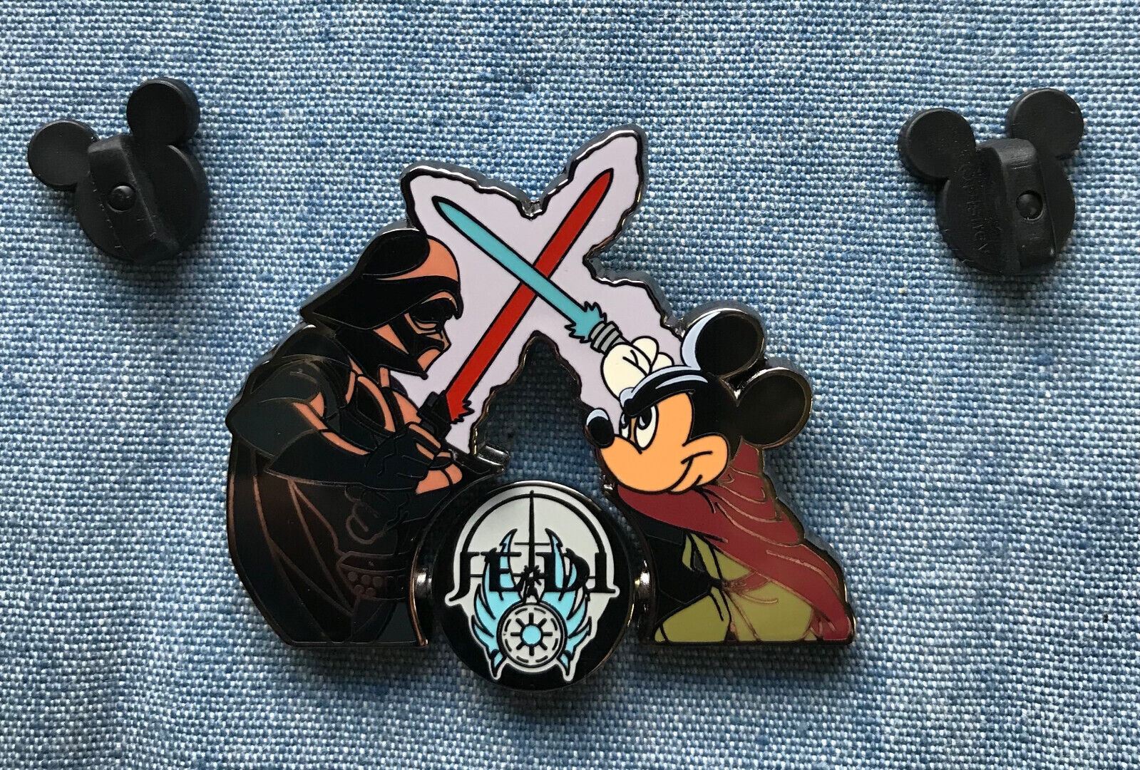 2008 Disney Star Wars Pin - Mickey Mouse Vs Darth Vader  - Spinning Jedi Or Sith