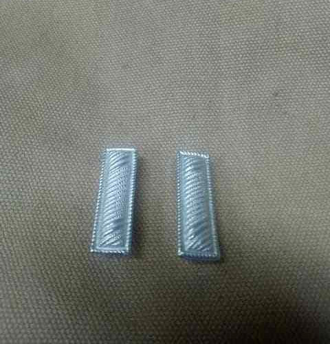 WWI US Army/USMC Officer 1st LT. Bars Faux Bullion, full size Insignia ,One Pair