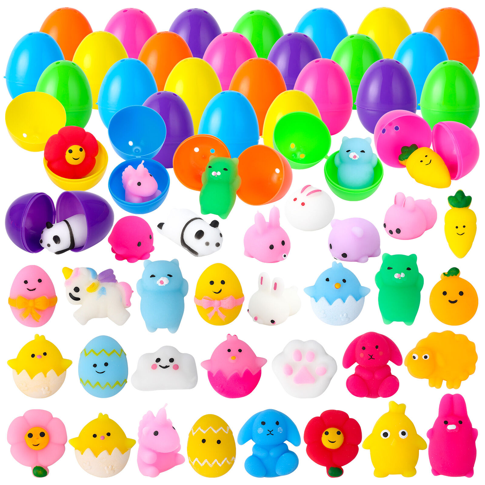 30pcs Easter Egg Prefilled Toy Squeeze Toy Easter Party Basket Stuffer Favor 