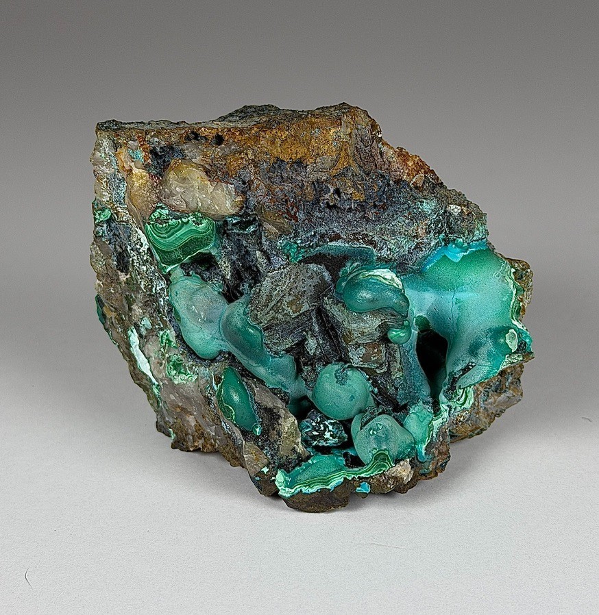 Natural Malachite Specimen – BotryoidalCopper Mineral – 1.5 lbs – 4.5″ × 3 \
