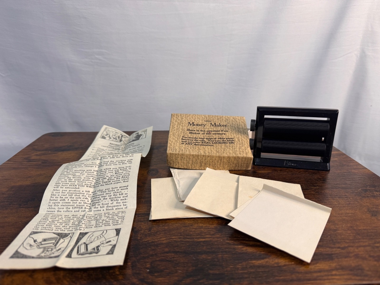Vintage Adams Money Maker Magic Trick 1960s Box Instructions Paper S.S. Adams