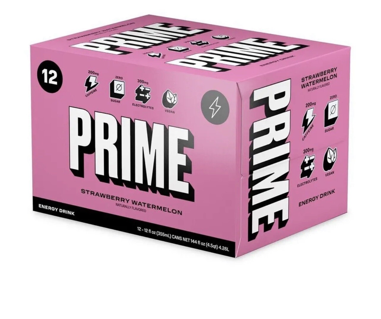 NEW PRIME ENERGY DRINK CASE`S ( 1 = Pack of 12) Strawberry Watermelon