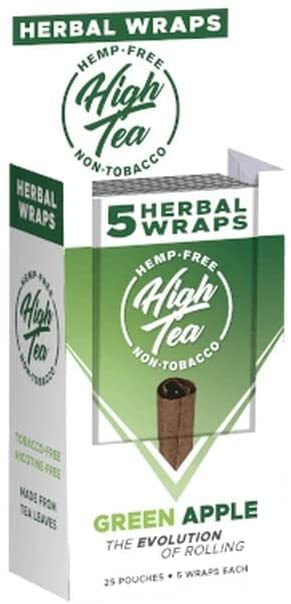 High Tea All Natural Herbal Wraps - Green Apple - 125 Self Rolling Wraps