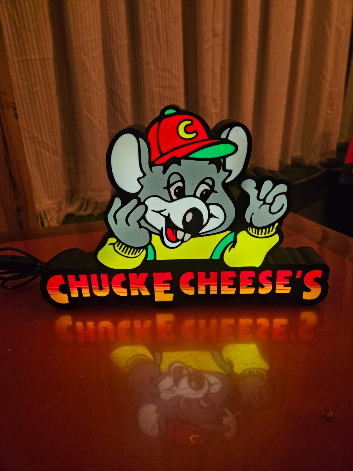 Thumb Chuck E Cheese 98 - USB Lighted LED Sign - Man Cave - Arcade - Retro