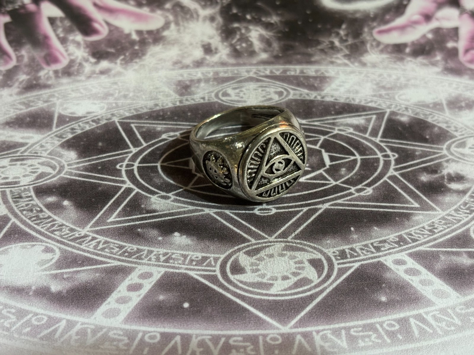 Professional Magical Talisman Triangle Sil Ring Witch Attract Wealth, Love,Money