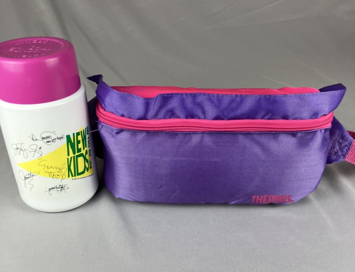 Vintage 1991 Fanny Pack With Thermos New Kids On The Block Pink Adjustable Strap