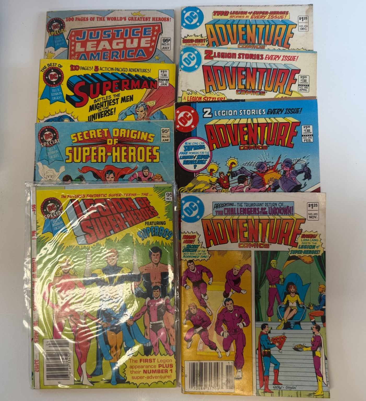 DC Digest Comic Lot 8 Books Adventure Comics Superman Justice League Legion