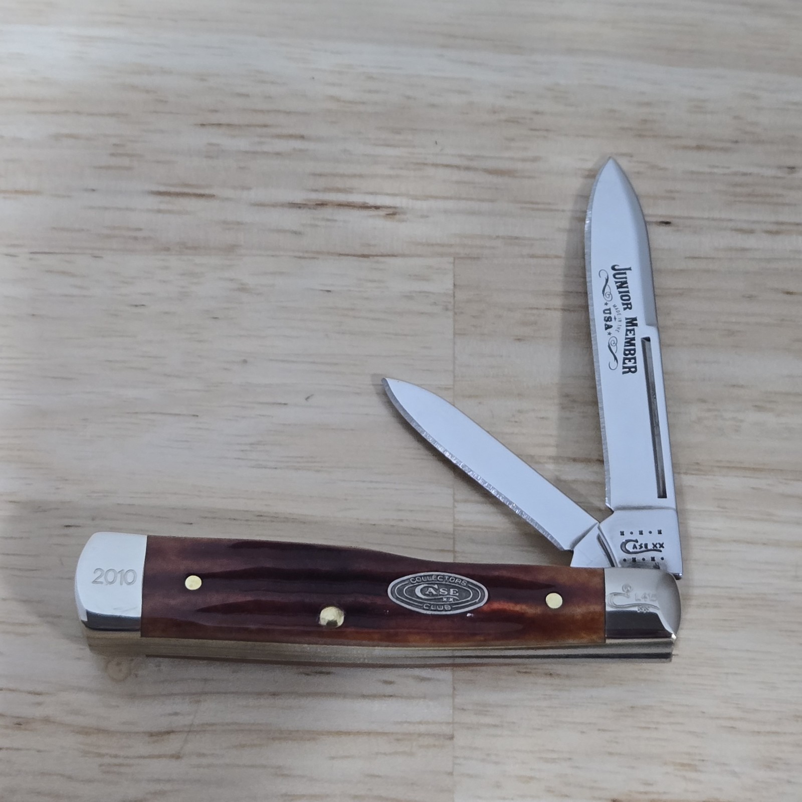 2010 Case XX 6215 SS Gunstock Second Cut Chestnut Jigged Bone Case Collectors...