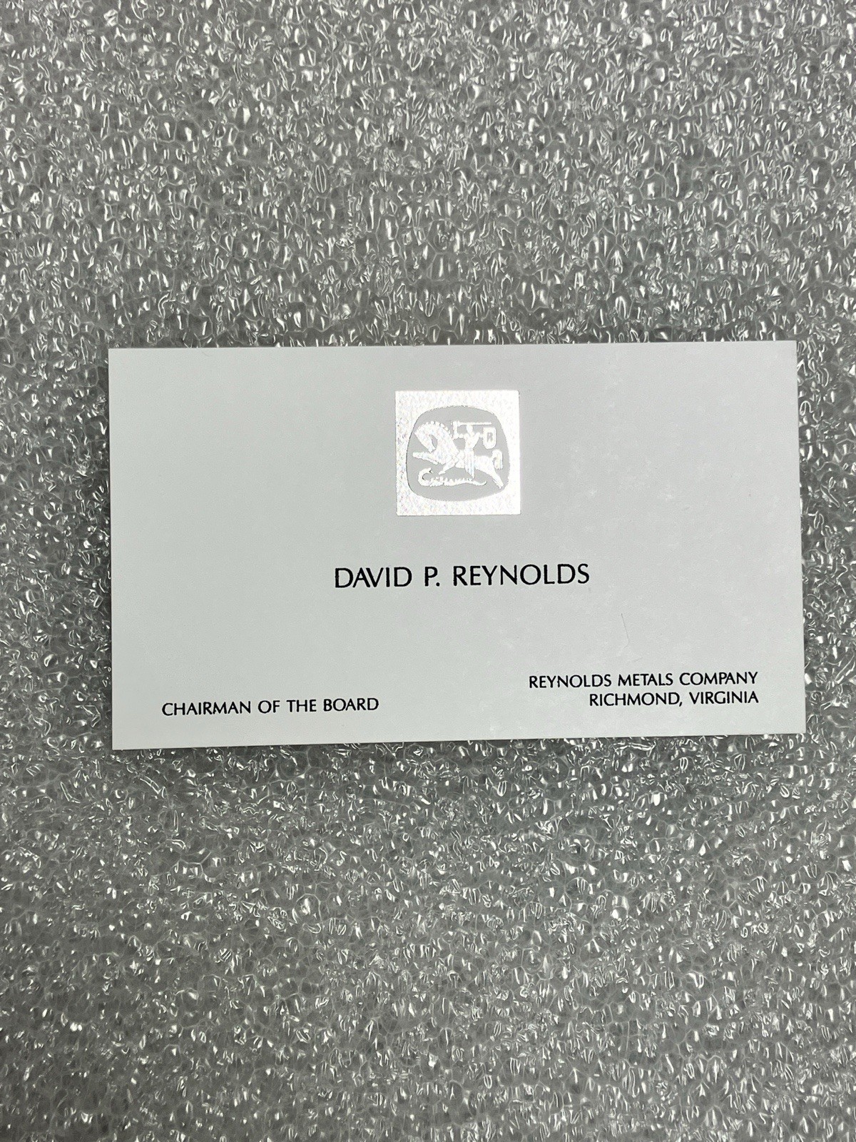 Vintage Business Card - David P. Reynolds, Reynolds Metals, Chairman