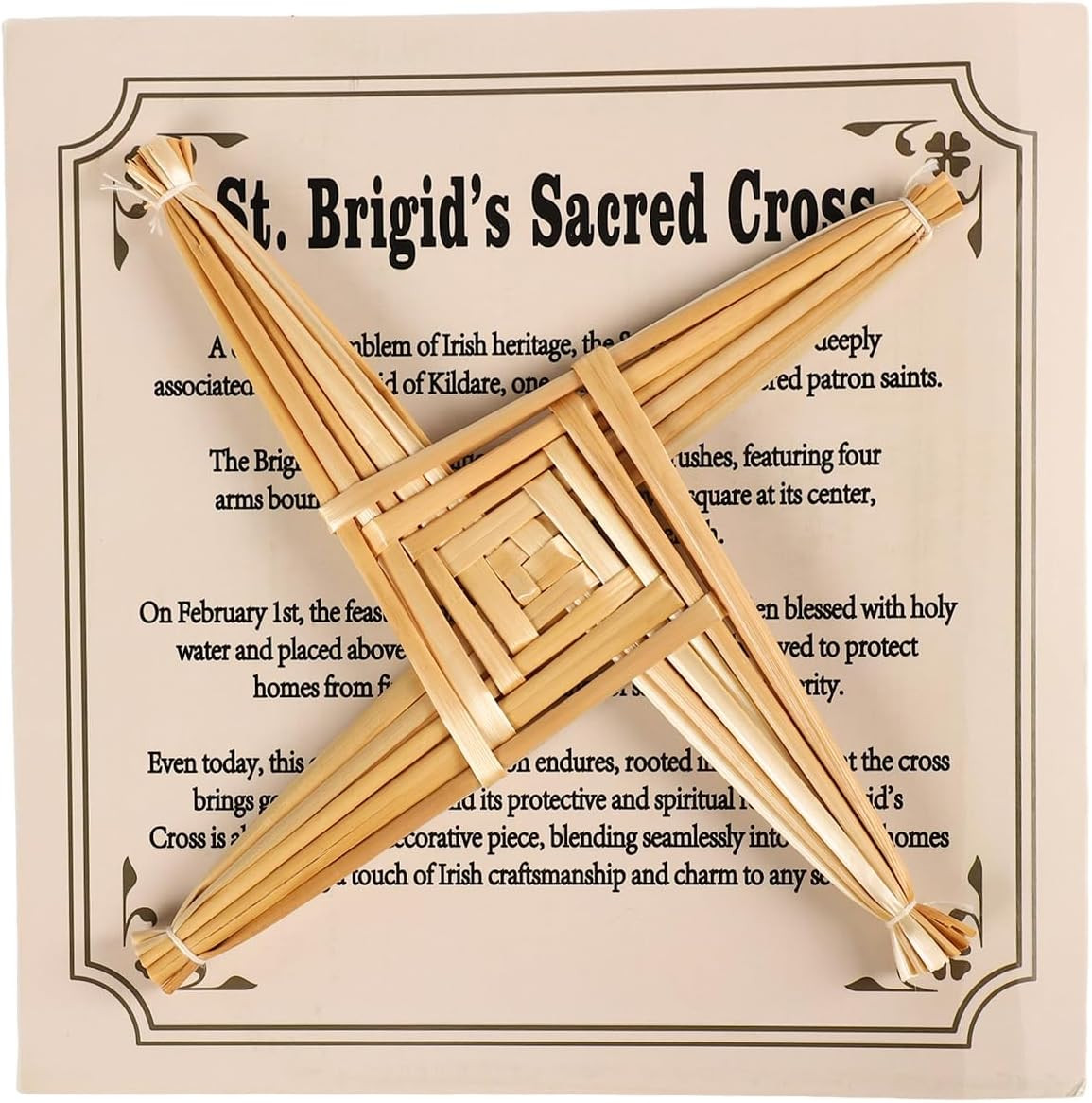 Traditional St. Brigid'S Wall Cross, Celtic Cross Imbolc Decor, Irish