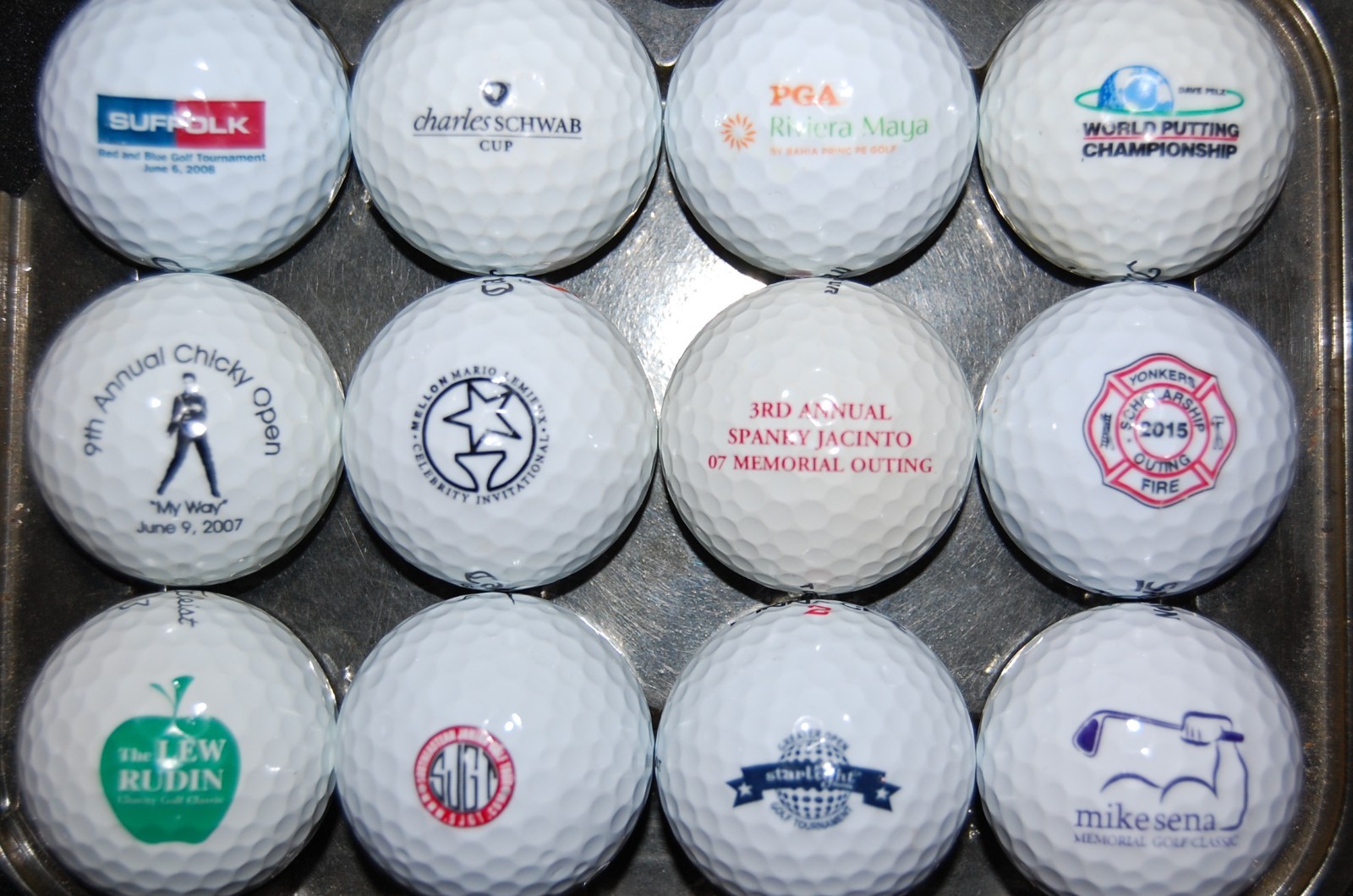 Set of  12 GOLF BALL Collectible LOGO  GOLF TOURNAMENT INVITATIONAL CHAMPIONSHIP