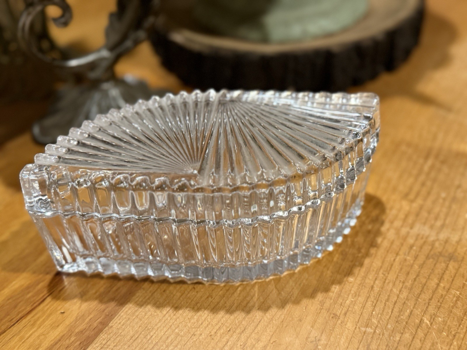 Vintage Mikasa Diamond Fire Crystal Diamond-Cut Trinket Jewelry Keepsake Box