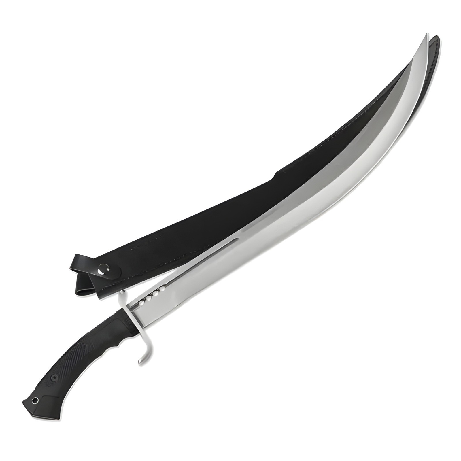 Hand-Forged Curved Scimitar Sword – High Carbon Steel Blade with Leather Sheath