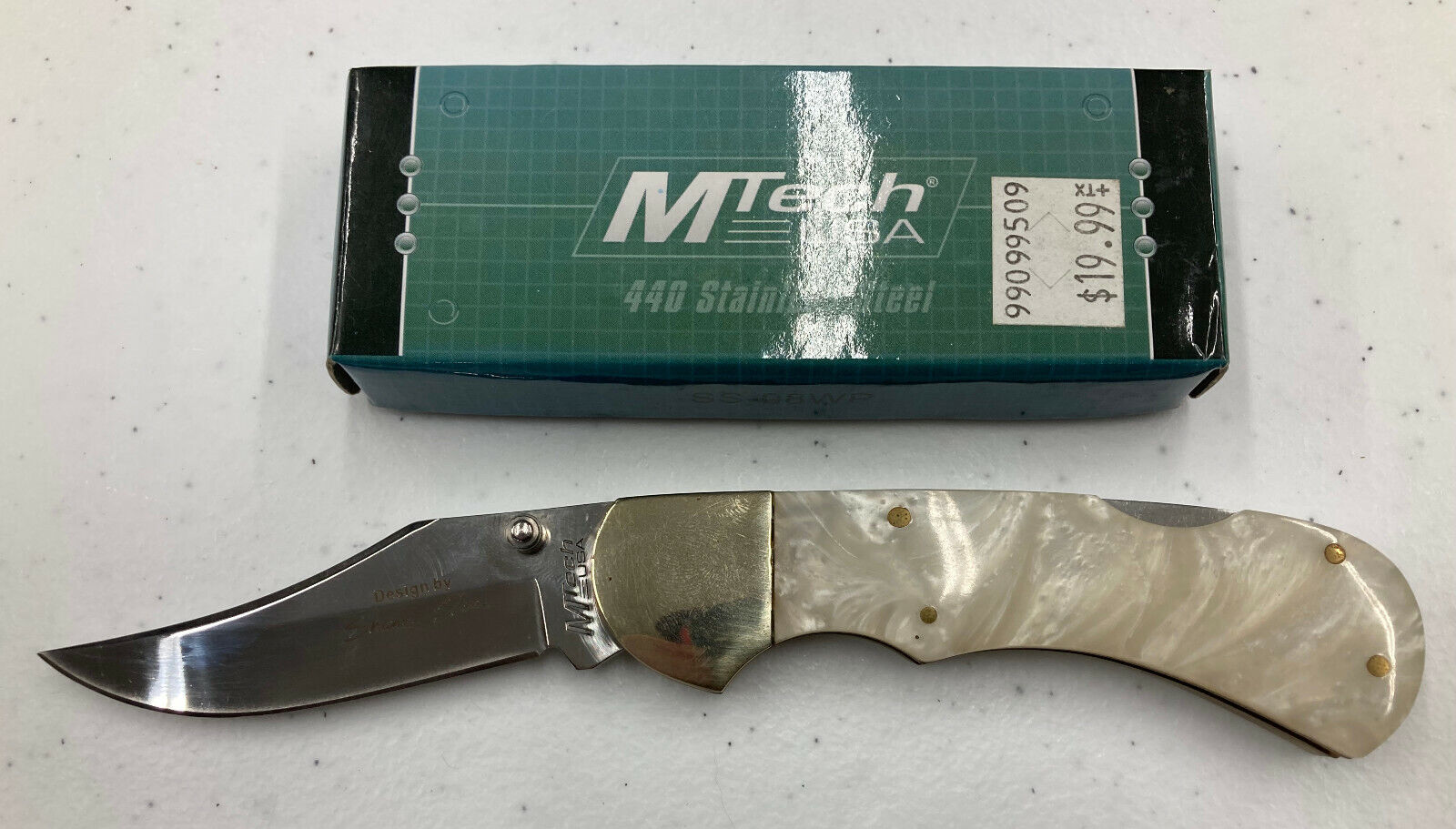 M-TECH Simulated Pearl Handle Folding Knife- Item# SS-08WP