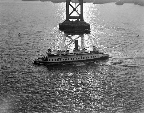 Ferryboat Sailing Past A Pier Tower - And This San Francisco Ba 1935 Old Photo