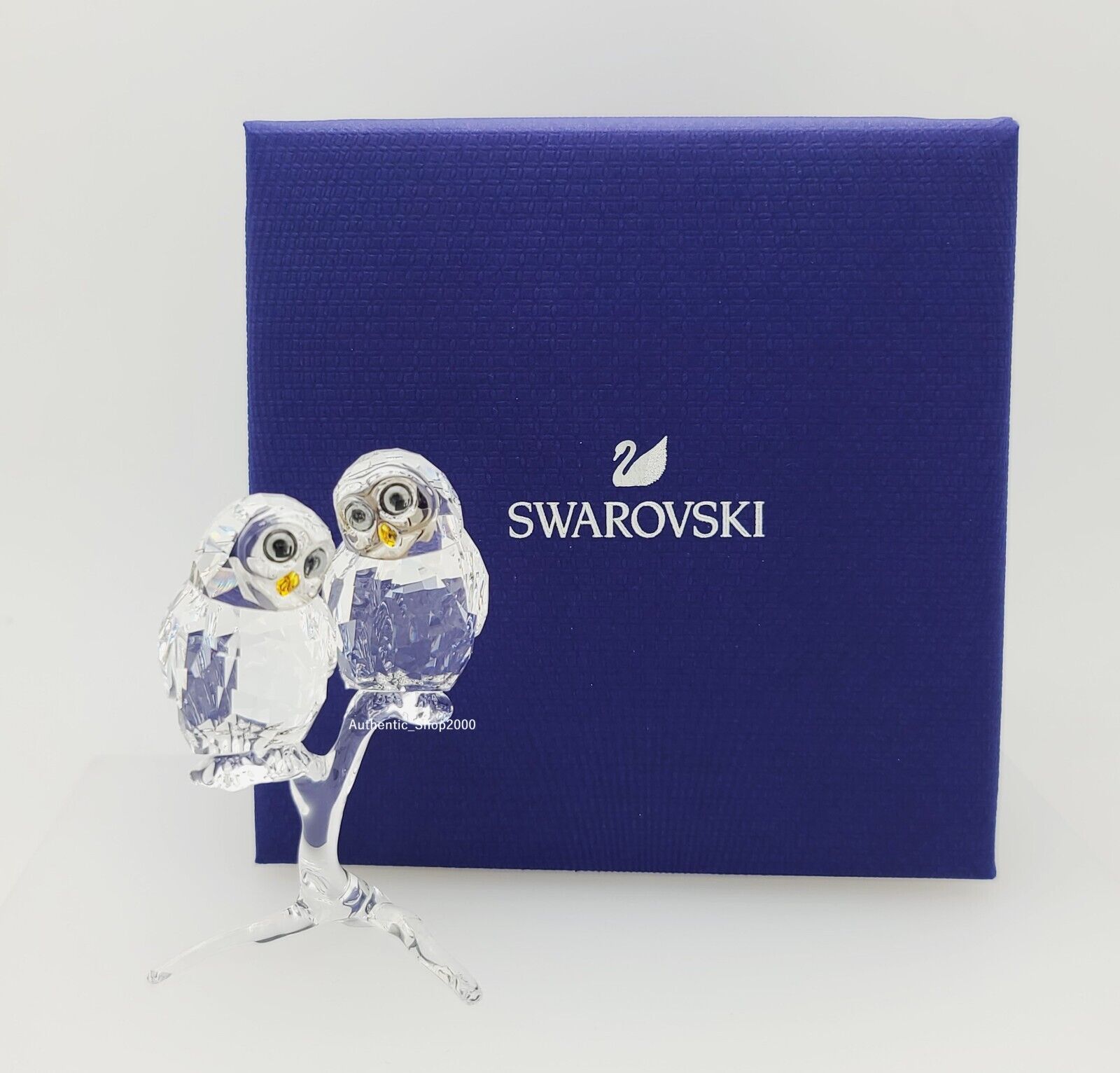 New 100% SWAROVSKI Crystal Feathered Beauties Owl Couple Deco Figurine 5493722