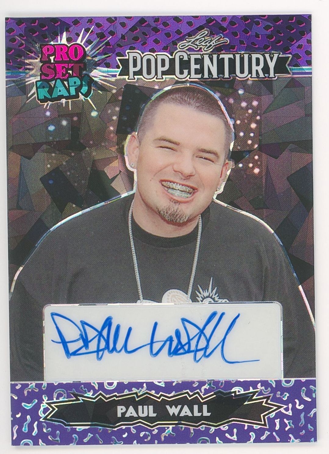 2023 Leaf Pop Century PAUL WALL ~ Pro Set Raps Purple Crystals Auto /10