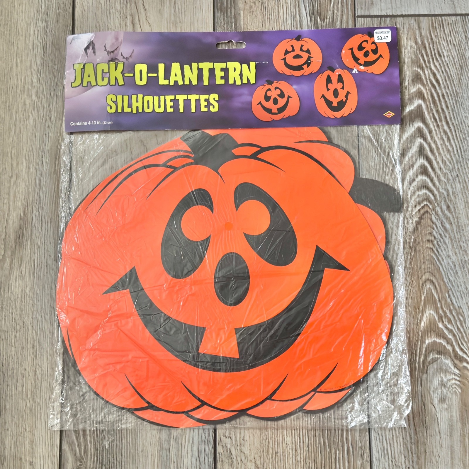 Vintage Sealed 4 Pack Beistle Jack-O-Lantern Die Cut Wall Decoration 1991 New Vintage Sealed 4 Pack Beistle Jack-O-Lantern Die Cut Wall Decoration 1991 New