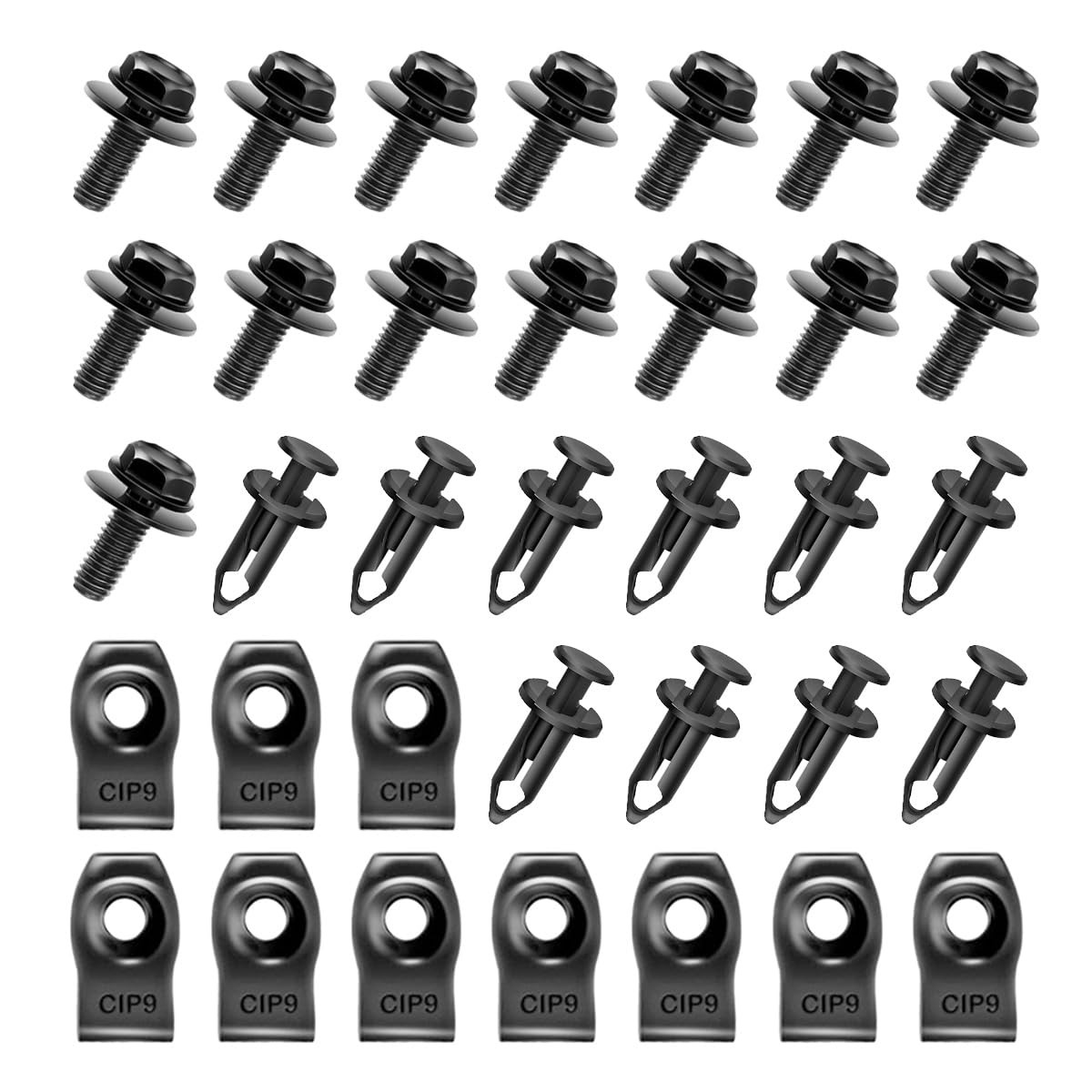 ZIMISI 35PCS Car Engine Under Cover Splash Shield Guard Body Bolts (35PCS)