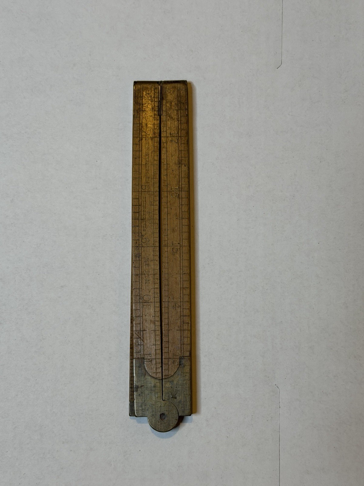 Vintage, Stanley, Folding Wooden Brass Ruler, Opens to 24