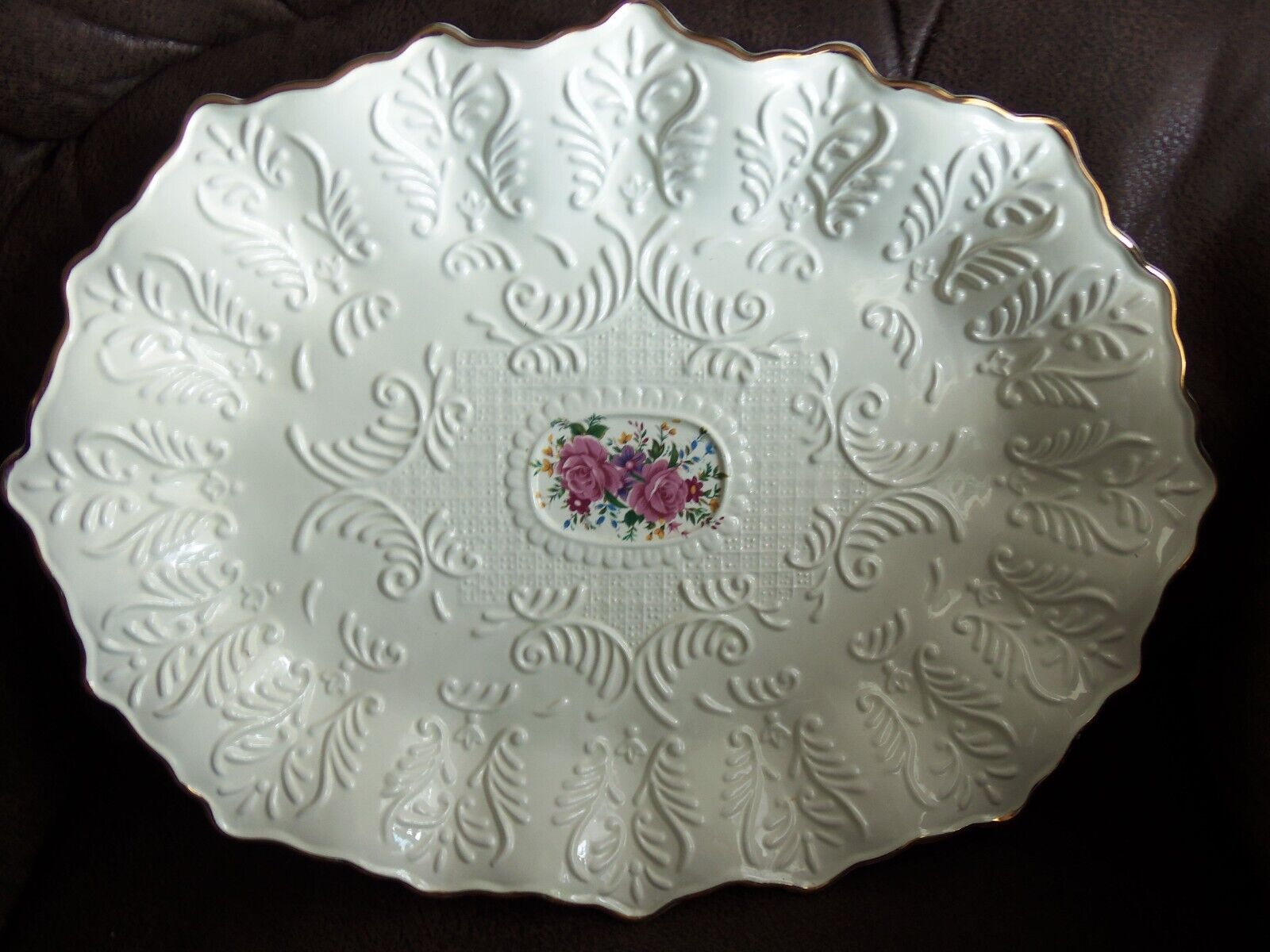 Beautiful Formalities by Baum Brothers Victorian Rose Serving Tray Platter