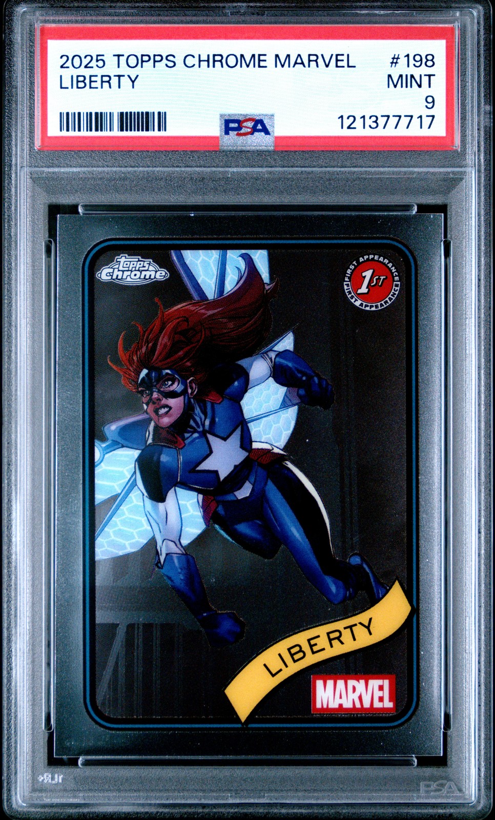 2025 TOPPS CHROME MARVEL #198 LIBERTY PSA 9