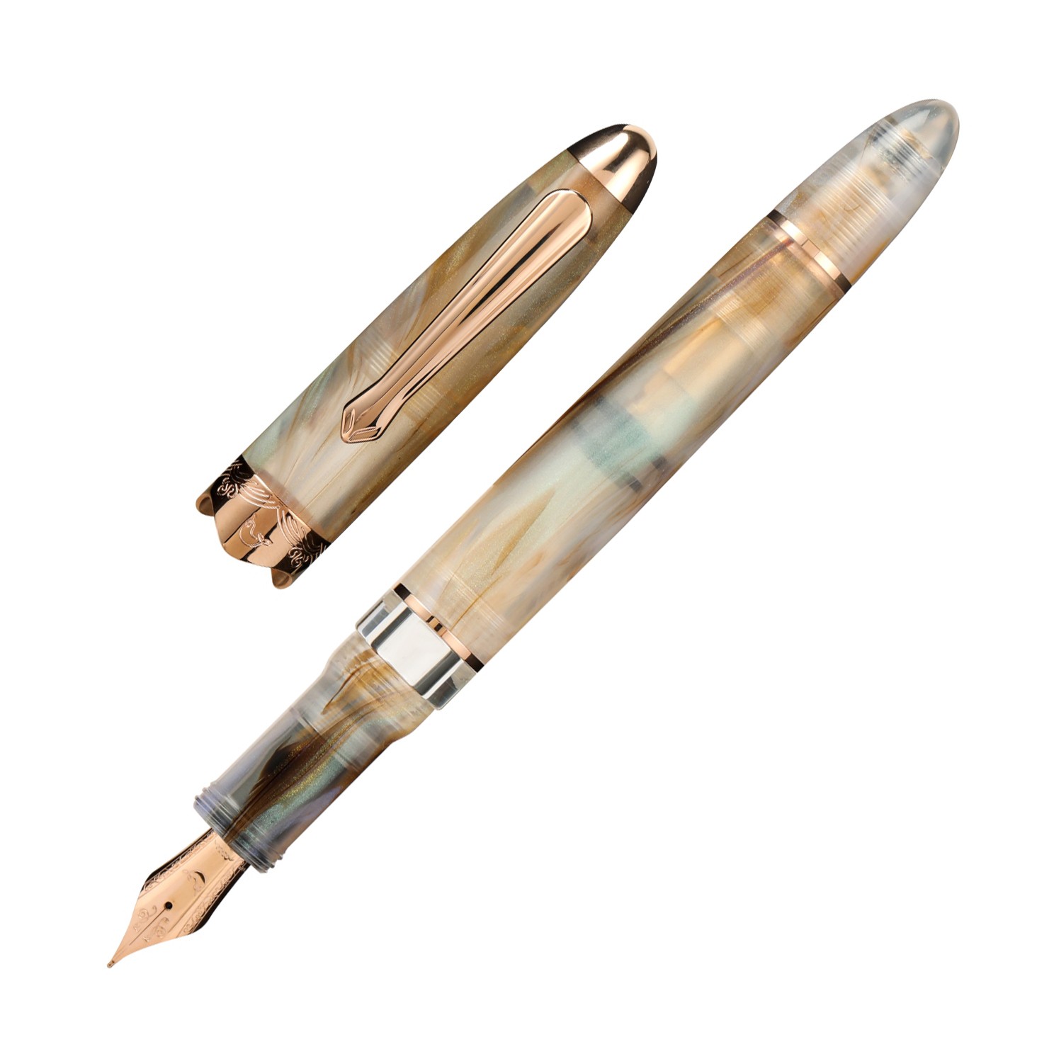 Nahvalur Horizon Fountain Pen in Pearl - Medium - NEW in Box
