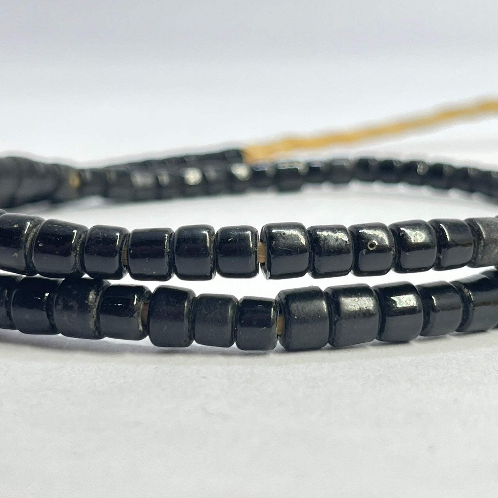 Flat Ended Black Trade Beads