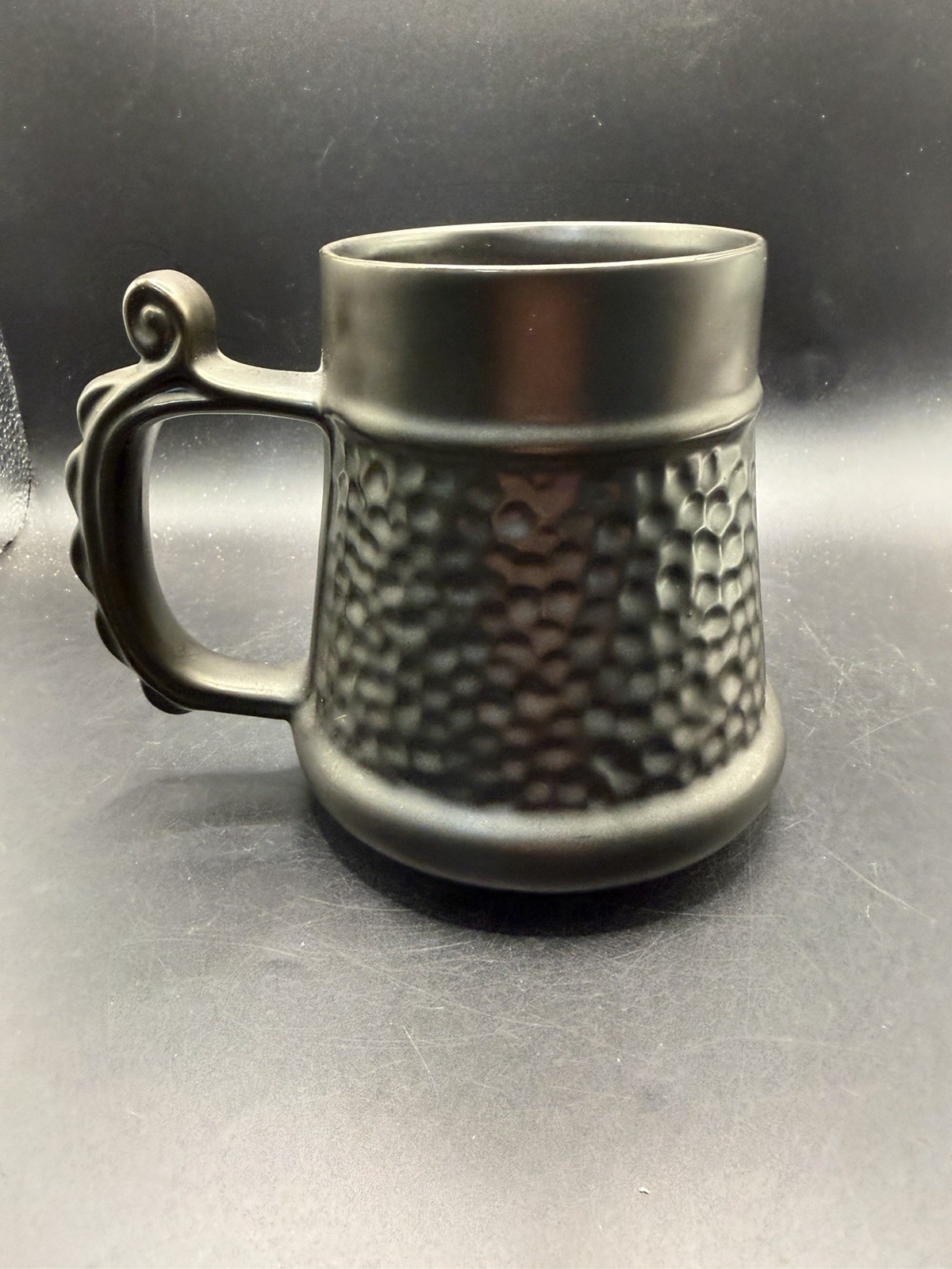 Vintage Prinknash Abbey Pottery Metallic Pewter Glaze Tankard Beer Mug England 