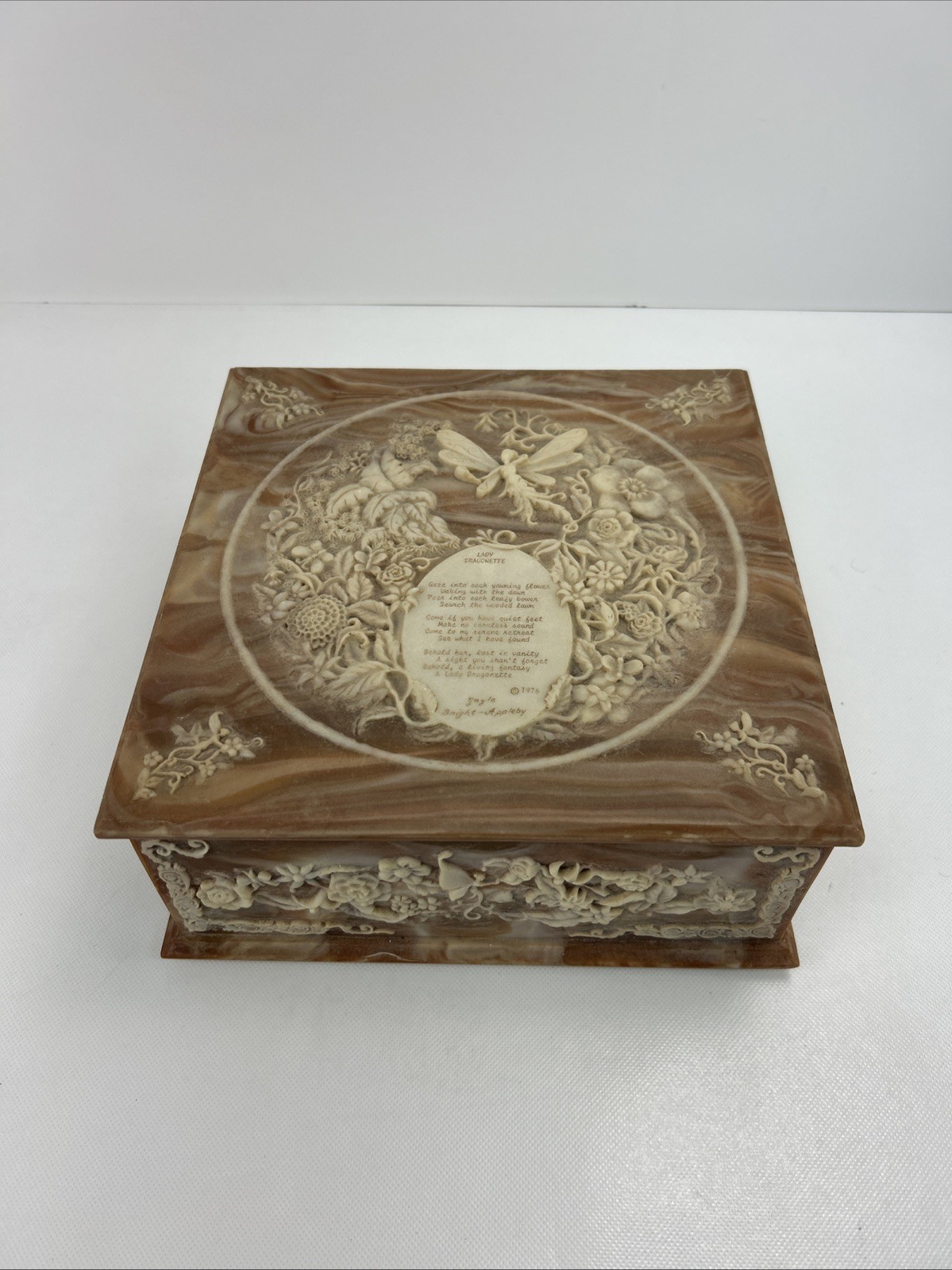 Vtg INCOLAY Stone Limited Edition Lady Dragonette Fantasy Series Jewelry Box