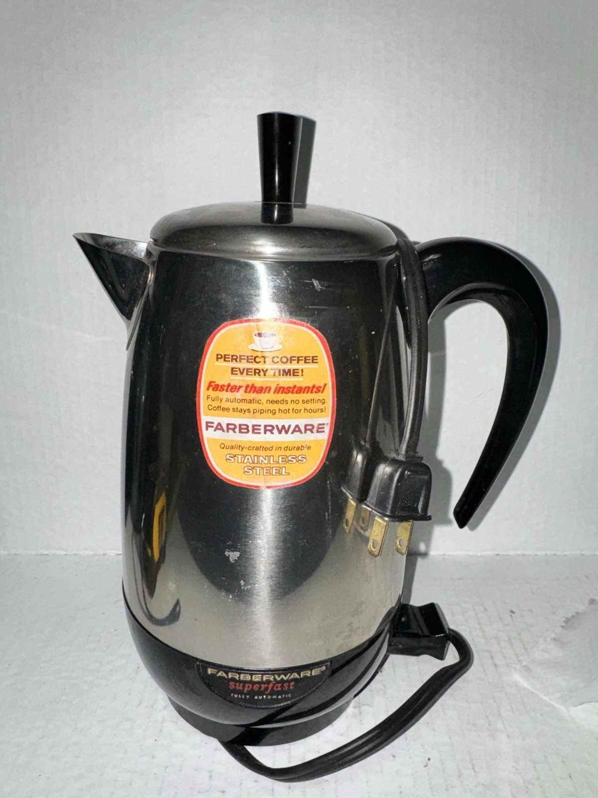 Vintage Farberware Superfast 138B 2-8 Cup Electric Coffee Percolator USA