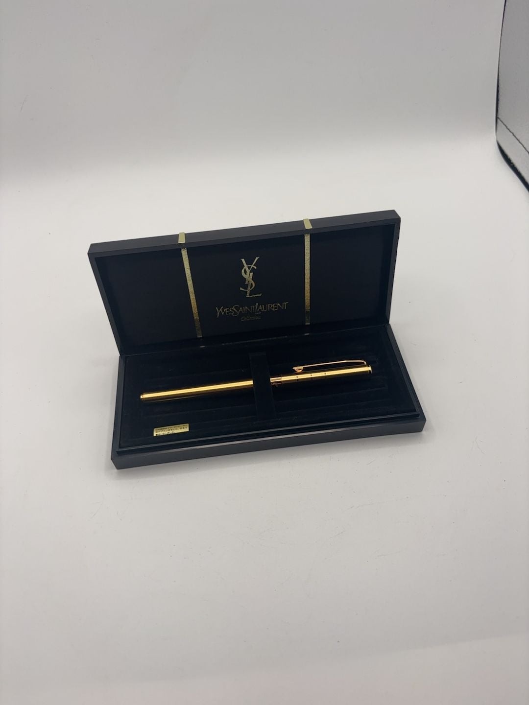 Vintage Yves Saint Laurent Collection Gold Plated Rollerball Pen with Box