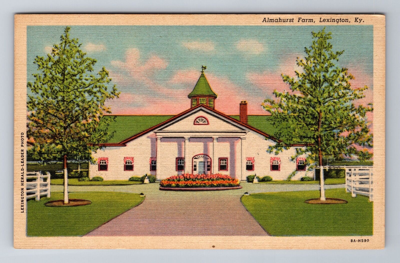 Lexington KY-Kentucky, Almahurst Farm, Antique, Vintage Souvenir Postcard