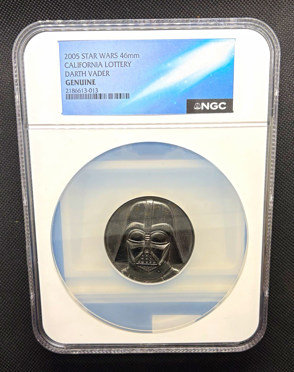 2005 Star Wars California Lottery Darth Vader 46mm Coin NGC Genuine