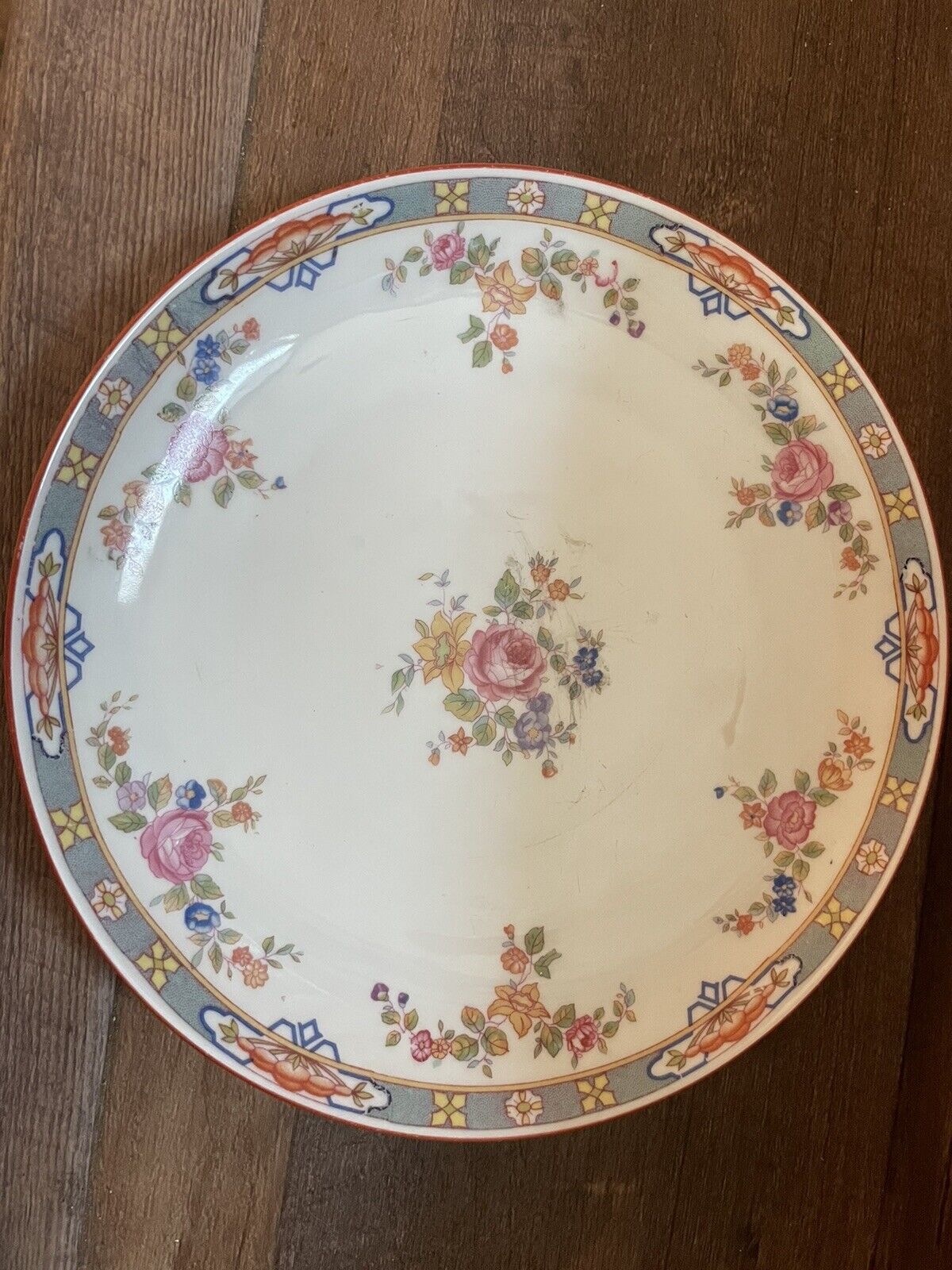 Antique Moritz Zdekauer M. Z. Austria Porcelain Dinner Plate 8.5” w/Ornate Roses
