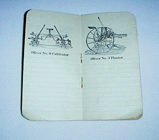 Vtg THE OLIVER Tractor OLIVER 40 Pocket Note book and Antique Plow Illustrations