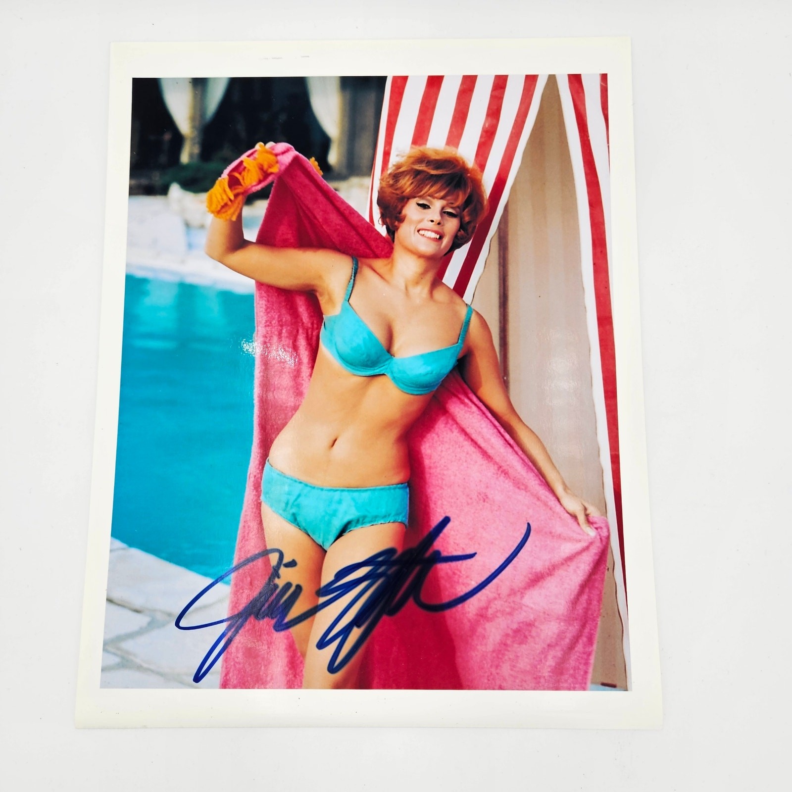 Jill St John Signed 7x9 Bikini Photo w/ COA Autographed Pinup Vintage Swim