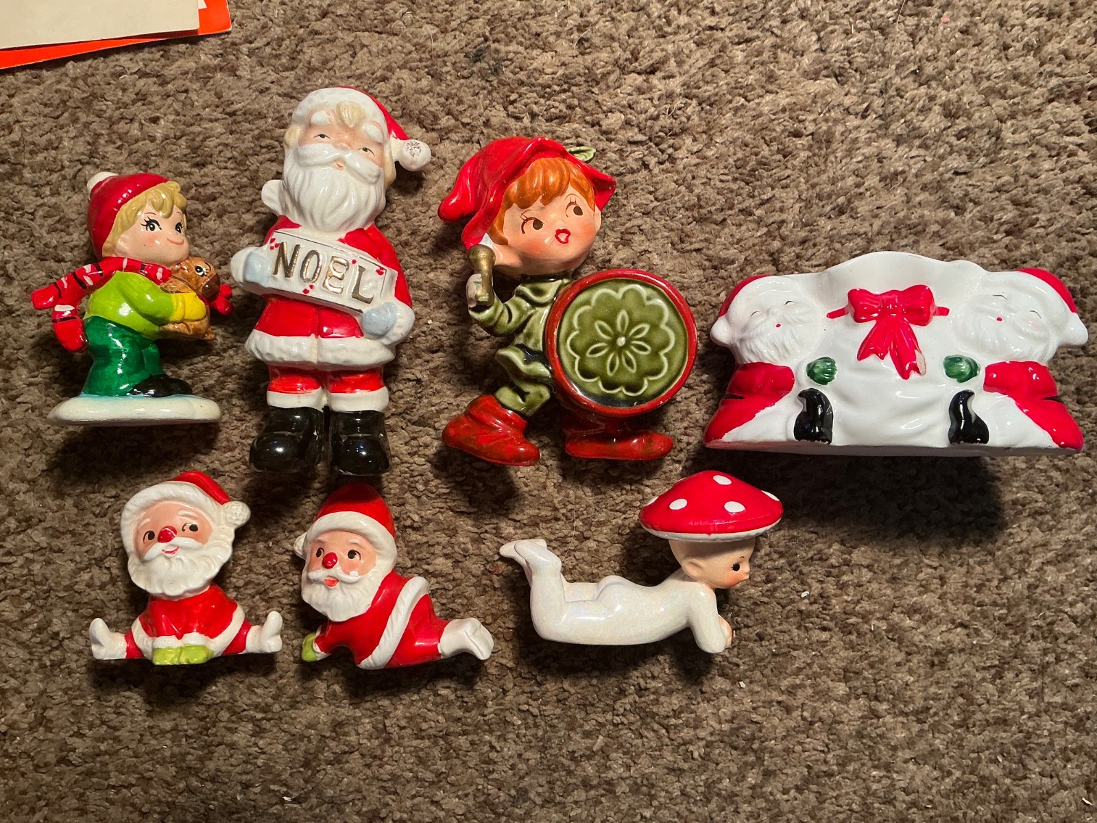 Vtg Brinn\'s,Relco,Lefton,Christmas novelty Elf Santa Ceramic Figurines Japan Vtg Brinn\'s,Relco,Lefton,Christmas novelty Elf Santa Ceramic Figurines Japan